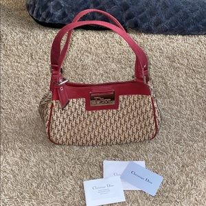 Dior DIORISSIMO beige and burgundy bag pre-owned